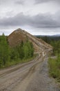 Rubble heap of gold and copper mine in Vasterbotten, Sweden Royalty Free Stock Photo