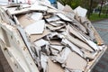 Rubble. plasterboard in the container