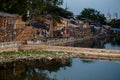 Slum in Jakarta at dusk Royalty Free Stock Photo