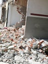 rubbles of destroyed house Royalty Free Stock Photo