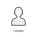 Rubella icon. Trendy modern flat linear vector Rubella icon on w