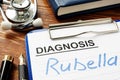 Rubella written in a medical diagnostic form