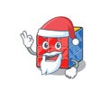 Rubic cube in Santa cartoon character style with ok finger