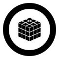 Rubic`s cube game shape black icon in circle vector illustration Royalty Free Stock Photo
