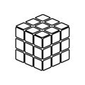 Rubic`s cube game shape it is black icon .