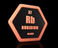 Rubidium chemical element periodic table symbol 3d render Royalty Free Stock Photo