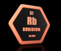 Rubidium chemical element periodic table symbol 3d render