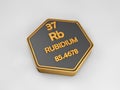 rubidium - Rb - chemical element periodic table hexagonal shape Royalty Free Stock Photo