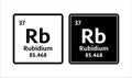 Rubidium symbol. Chemical element of the periodic table. Vector stock illustration. Royalty Free Stock Photo