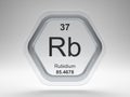 Rubidium symbol hexagon frame Royalty Free Stock Photo