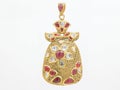 Rubies pendant with diamonds