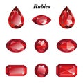 Rubies set isolated