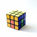 Rubik cube pattern. Blue, yellow, red, ogange, green
