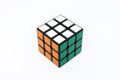Rubik cube success orange white green
