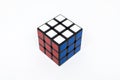 Rubik cube successful red white blue