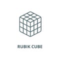 Rubik cube vector line icon, linear concept, outline sign, symbol