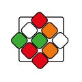 Rubik cube on white background Royalty Free Stock Photo