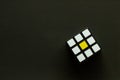 rubik\'s cube on black background, creative idea concept, back to school concept Royalty Free Stock Photo