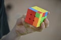 Speedcubing competition in the city of Madrid, in Spain Royalty Free Stock Photo