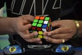 Speedcubing competition in the city of Madrid, in Spain