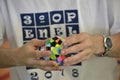Speedcubing competition in the city of Madrid, in Spain