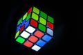 Rubik`s Cube on black background .