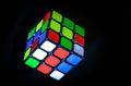 Rubik`s Cube on black background . Royalty Free Stock Photo