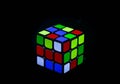 Rubik`s Cube on black background . Royalty Free Stock Photo
