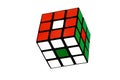 A Rubik's cube. puzzle. a mathematical problem. On a white isolated