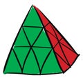 Rubik`s cube pyraminx illustration vector Royalty Free Stock Photo