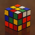 Rubik`s cube, red, green, blue, orange, white