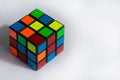 Rubik`s cube with shadow on a white background.copyspace for text Royalty Free Stock Photo
