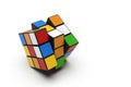 Rubik`s Cube, shuffled and rotated, extreme detail Royalty Free Stock Photo