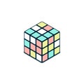 Rubik`s Cube, vector colorful isolated isometric 3d illustration