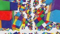 Rubik`s Cubes on white background. Brainstorm and iq concept. Rainbow colors. Isolated