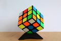 Rubik`s Magic 3x3 Speedcube on a Cube Stand Royalty Free Stock Photo