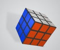 Rubik`s 3x3x3 classic cube on a white background.