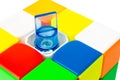 Rubik's Cube setup. Speedcubing hobby. Royalty Free Stock Photo