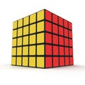 Rubiks Cube 5x5 on white. 3D illustration