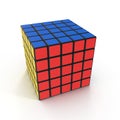 Rubiks Cube 5x5 on white. 3D illustration