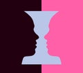 Rubin vase, optical illusion and narcissism Royalty Free Stock Photo