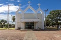 Facade of the Church of Santa Terezinha, in the municipality of Rubineia, Sao Paulo Royalty Free Stock Photo