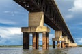 View of the Rollemberg-Vuolo railroad Bridge, is a mixed bridge that serves to cross Royalty Free Stock Photo