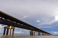 View of the Rollemberg-Vuolo railroad Bridge, is a mixed bridge that serves to cross Royalty Free Stock Photo