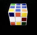 Rubix cube with a dark background and messy Royalty Free Stock Photo