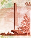 1 ruble banknote, Bank of Pridnestrovian Moldavian Republic. Fragment: Obelisk of military Glory on the Kitskan lodgement