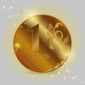 Gold ruble, iron coin money Royalty Free Stock Photo
