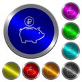 Ruble piggy bank luminous coin-like round color buttons