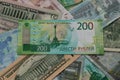 Ruble or rouble RUR currency against Euro EUR and US dollars USD currency