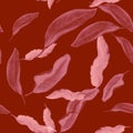 Ruby Banana Backdrop. Red Seamless Set. Coral Tropical Palm.